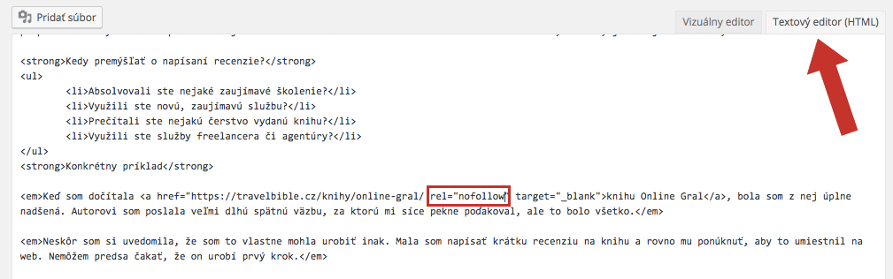 Ručná úprava HTML